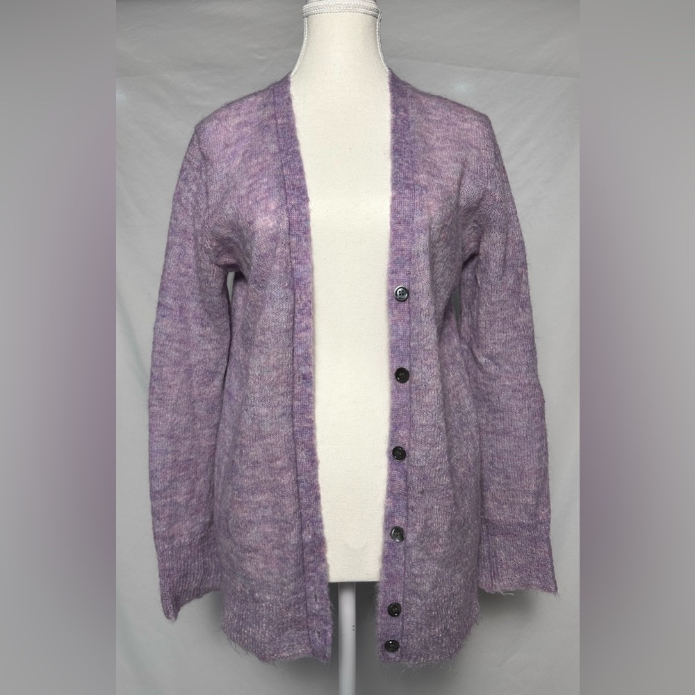J. CREW Lavender Mohair Blend Preppy Bright Button Up Cardigan‎ Size S
